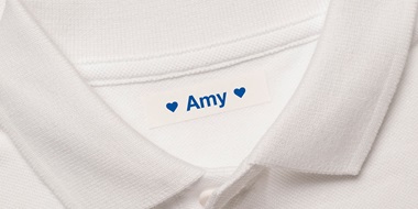 Name label in school top